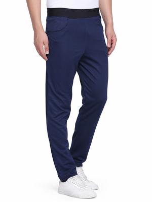 navy blue checkered track pant - 16737451 - Standard Image - 2