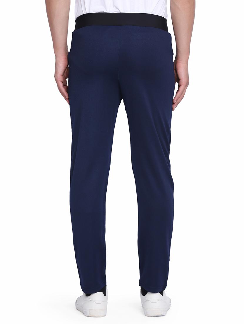 navy blue checkered track pant - 16737451 - Zoom Image - 3