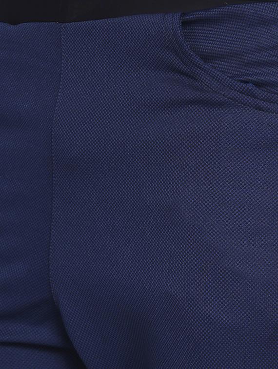 navy blue checkered track pant - 16737451 - Zoom Image - 5
