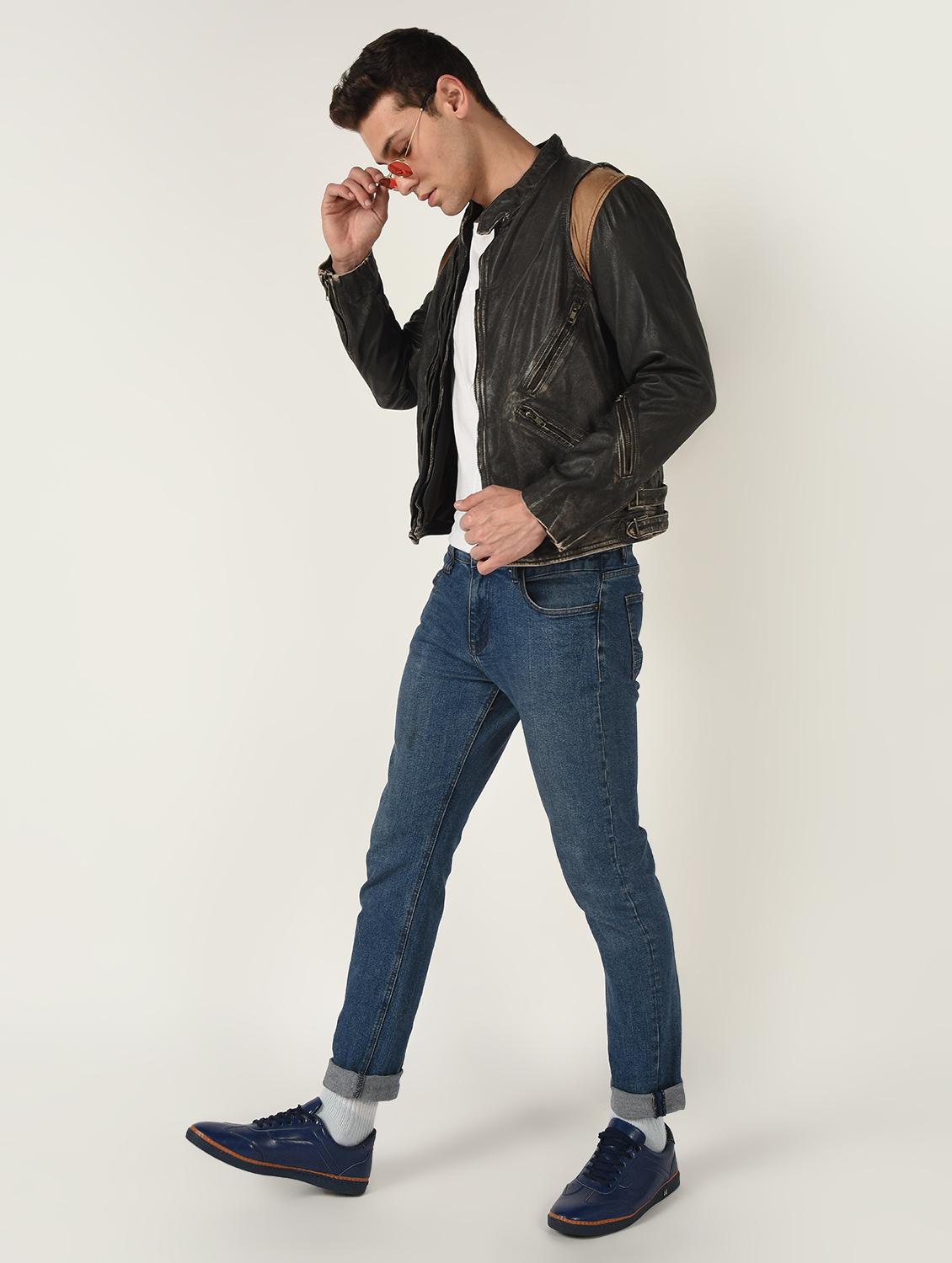 black solid 100% lamb leather jacket - 16737539 - Zoom Image - 1