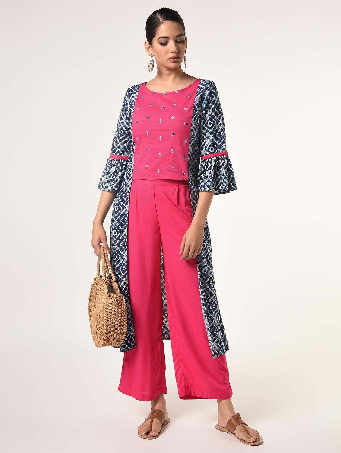 embroidered layered top pants set - 16737558 - Zoom Image - 1