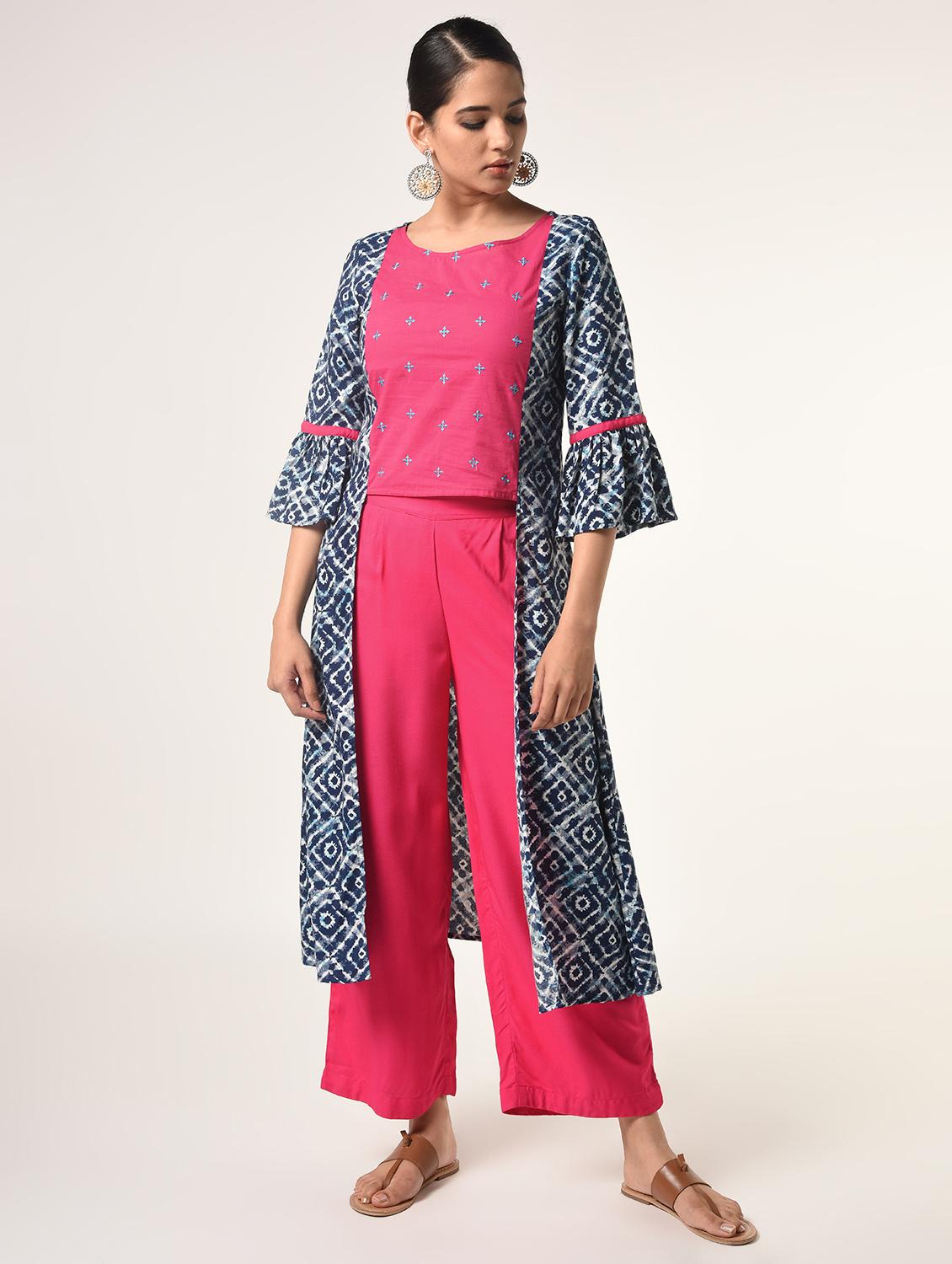 embroidered layered top pants set - 16737558 - Zoom Image - 2