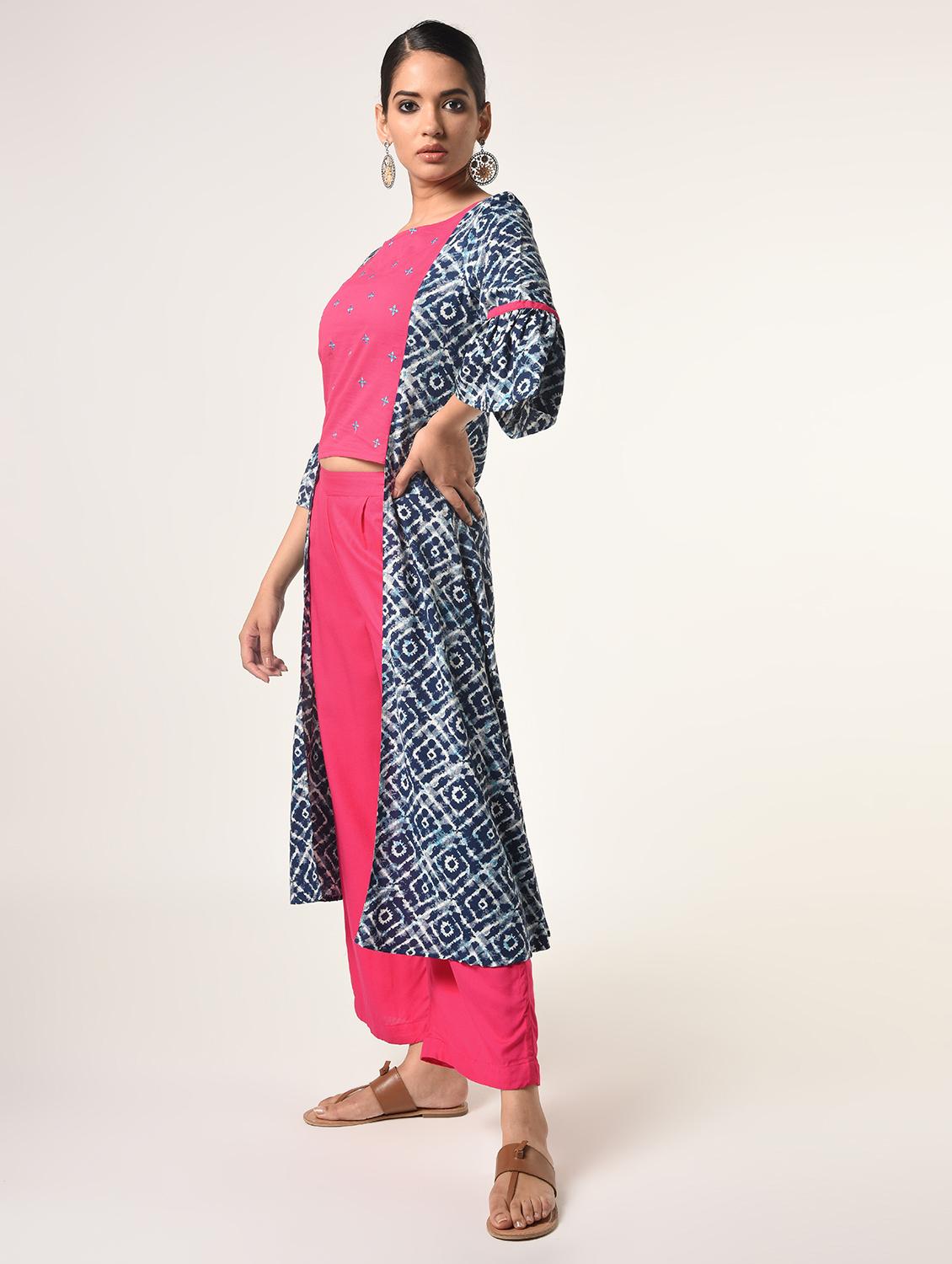 embroidered layered top pants set - 16737558 - Zoom Image - 3