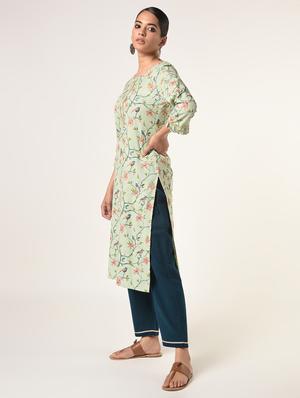 floral kurta pant set - 16737559 - Standard Image - 2