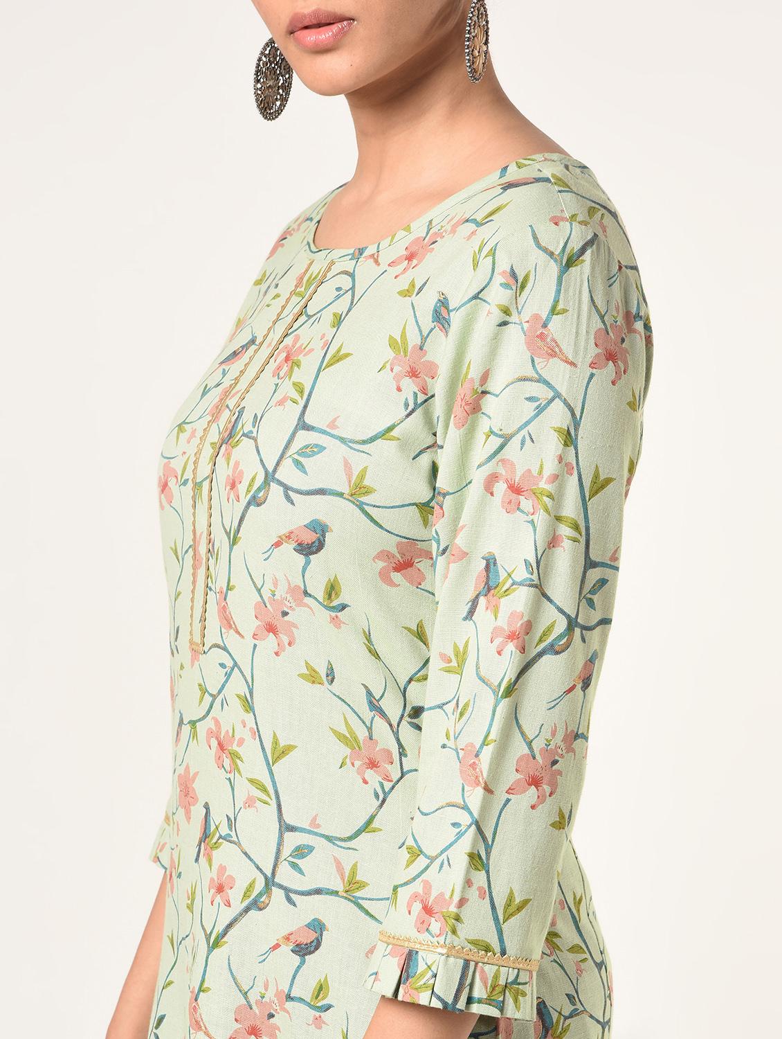 floral kurta pant set - 16737559 - Zoom Image - 4