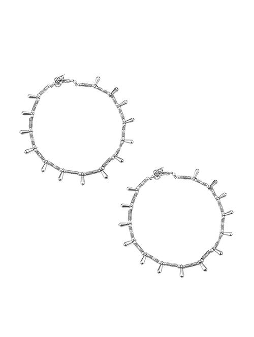 silver metal anklet and payal - 16737567 - Standard Image - 1