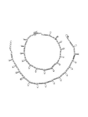 silver metal anklet and payal - 16737567 - Standard Image - 2