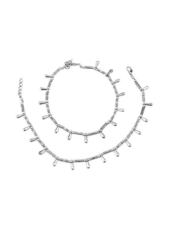 silver metal anklet and payal - 16737567 - Zoom Image - 2
