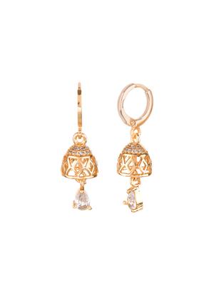 gold metal drop earring - 16737615 - Standard Image - 2