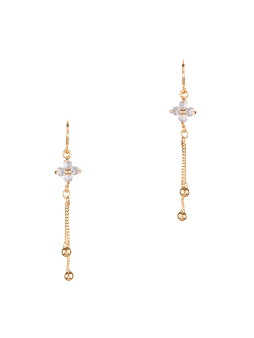 gold metal drop earring - 16737616 - Zoom Image - 1