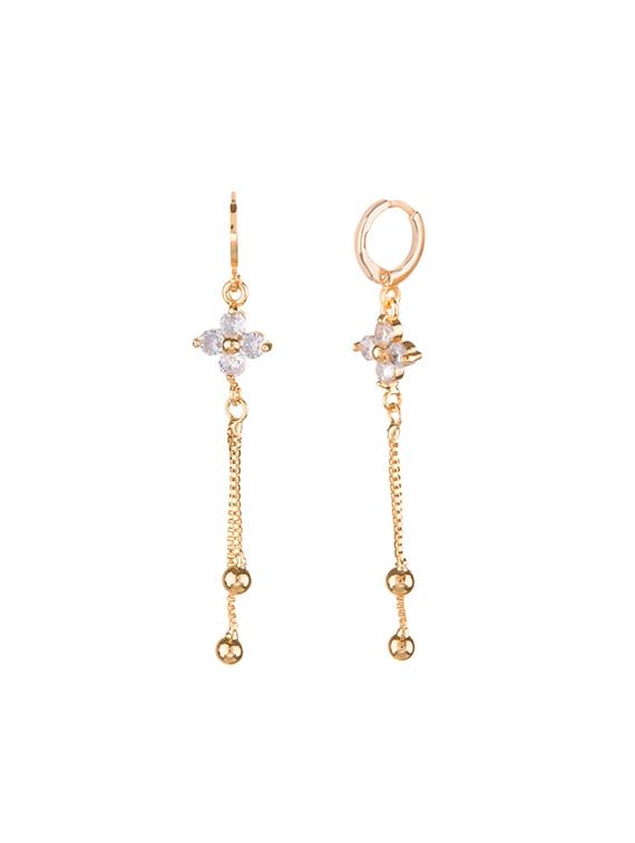 gold metal drop earring - 16737616 - Zoom Image - 2