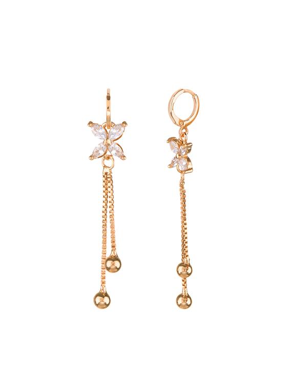 gold metal drop earring - 16737617 - Zoom Image - 2