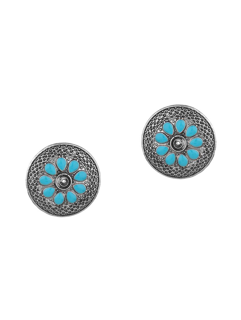 blue metal studs earring - 16737632 - Zoom Image - 1