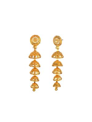 gold metal drop earring - 16737638 - Standard Image - 2