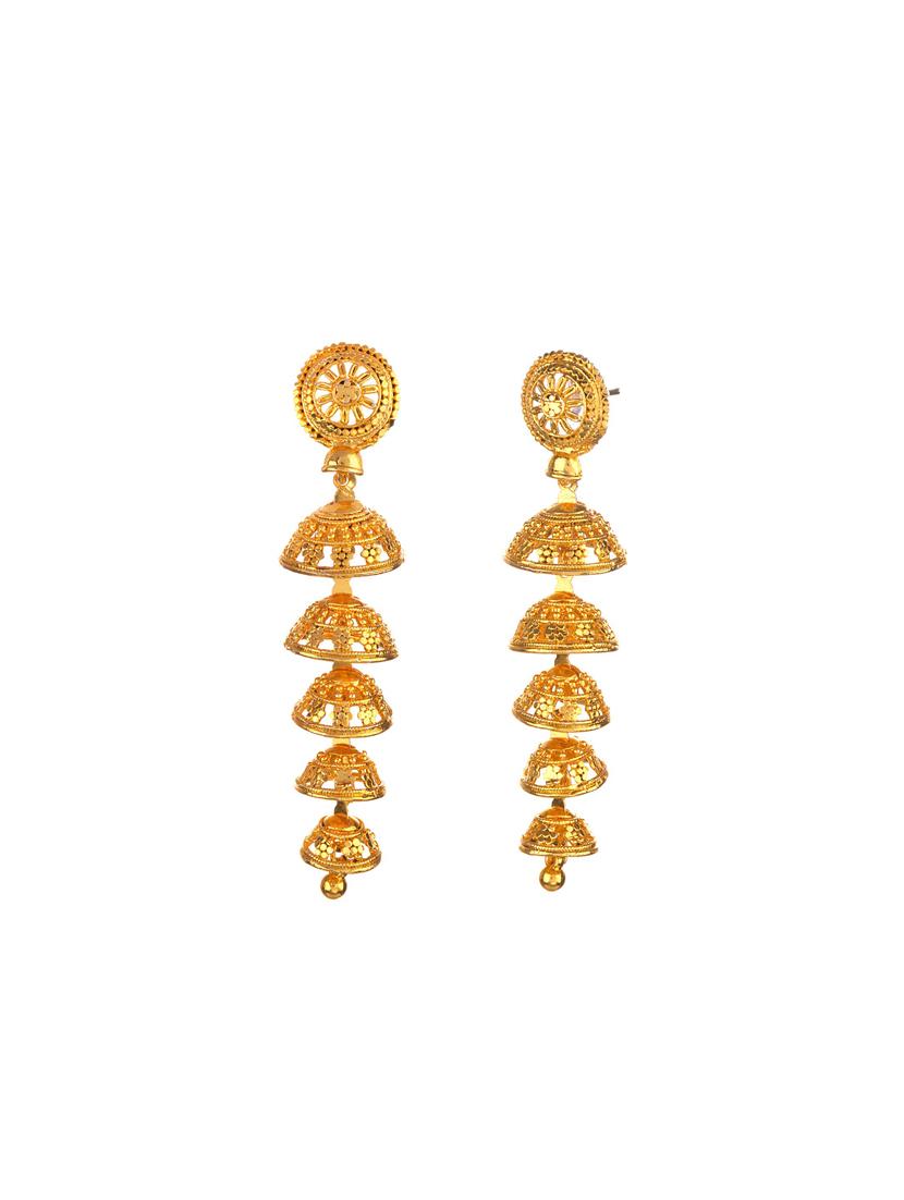 gold metal drop earring - 16737638 - Zoom Image - 2