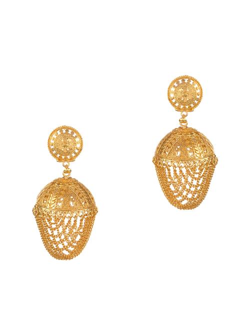 gold metal drop earring - 16737639 - Standard Image - 1