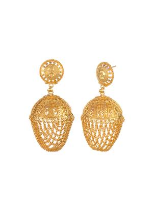 gold metal drop earring - 16737639 - Standard Image - 2