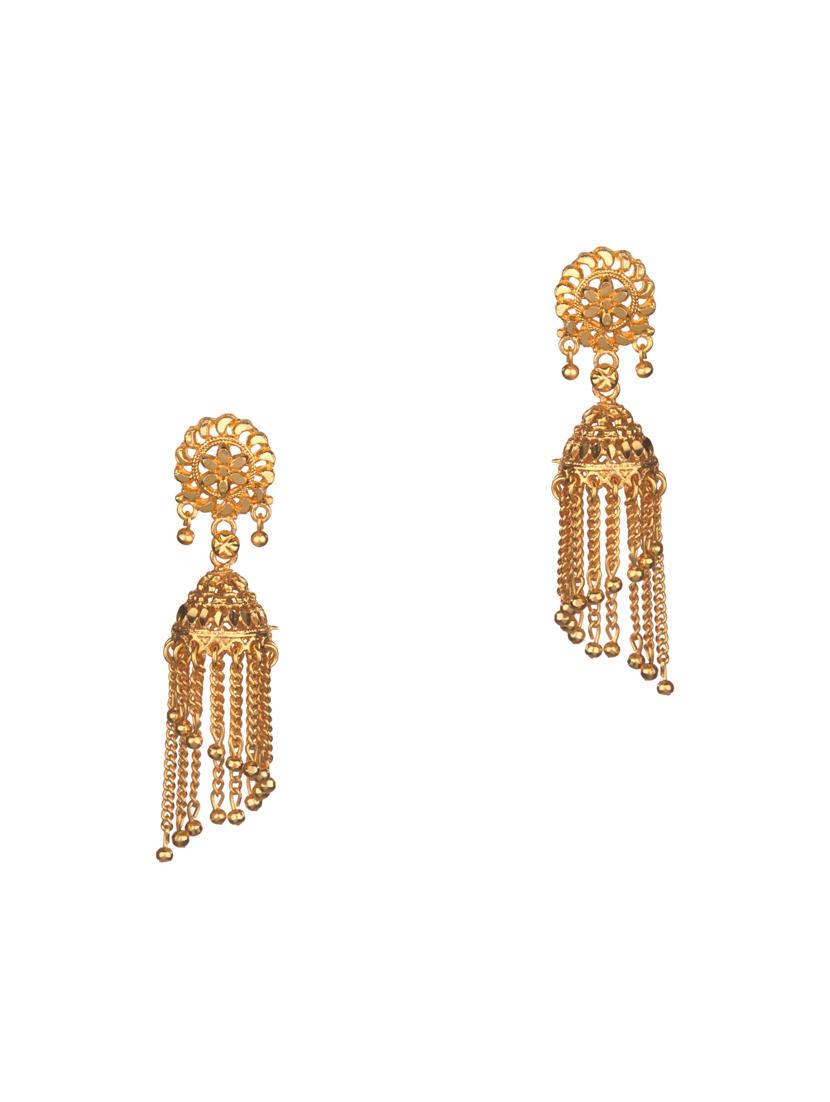 gold metal drop earring - 16737640 - Zoom Image - 1