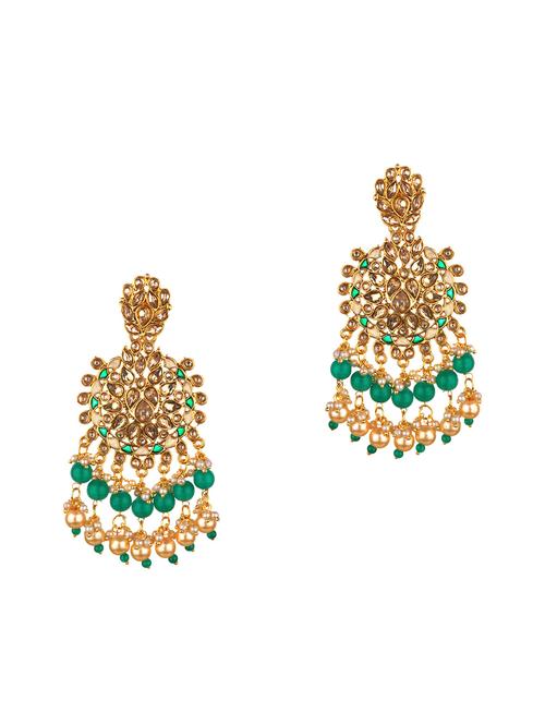 green metal drop earring - 16737641 - Very Small Image - 1