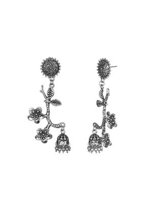 silver metal jhumka earring - 16737644 - Standard Image - 2