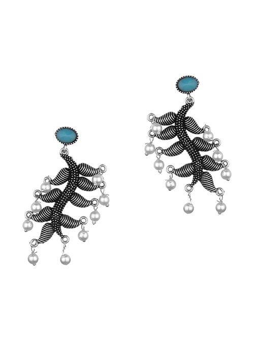 blue metal drop earring - 16737647 - Standard Image - 1