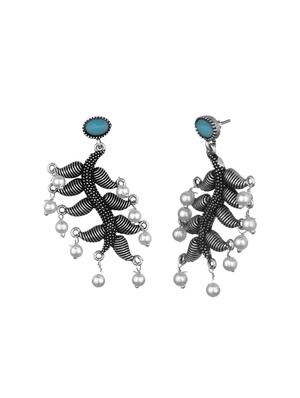 blue metal drop earring - 16737647 - Standard Image - 2