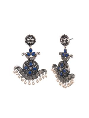 blue metal drop earring - 16737654 - Standard Image - 2