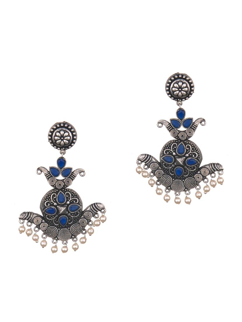 blue metal drop earring - 16737654 - Zoom Image - 1