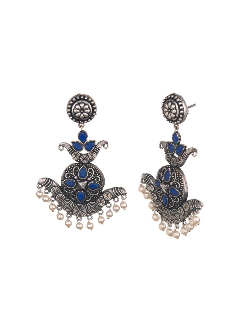 blue metal drop earring - 16737654 - Zoom Image - 2