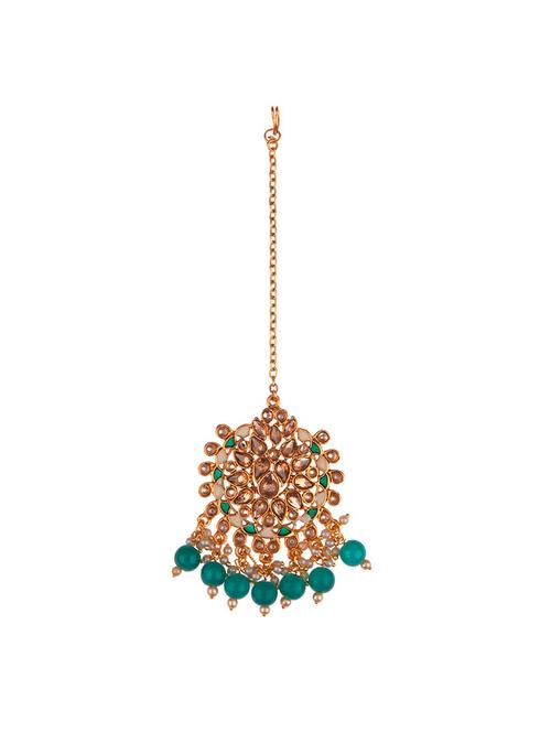 green metal maang teekas & passa - 16737655 - Standard Image - 1
