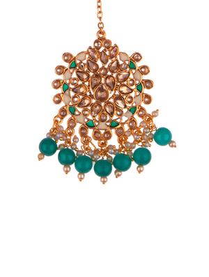 green metal maang teekas & passa - 16737655 - Standard Image - 2