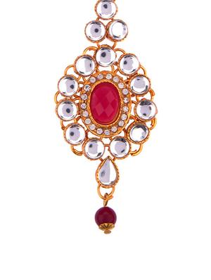 pink metal maang teekas & passa - 16737657 - Standard Image - 2