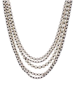 white metal long necklace - 16737662 - Standard Image - 2