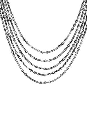 silver metal short necklace - 16737672 - Standard Image - 2