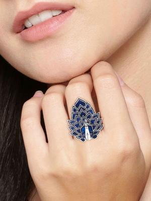 blue metal finger ring - 16737696 - Standard Image - 3