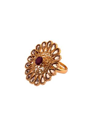 gold metal finger ring - 16737707 - Standard Image - 2
