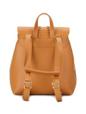 yellow leatherette (pu) regular backpack - 16737961 - Standard Image - 2