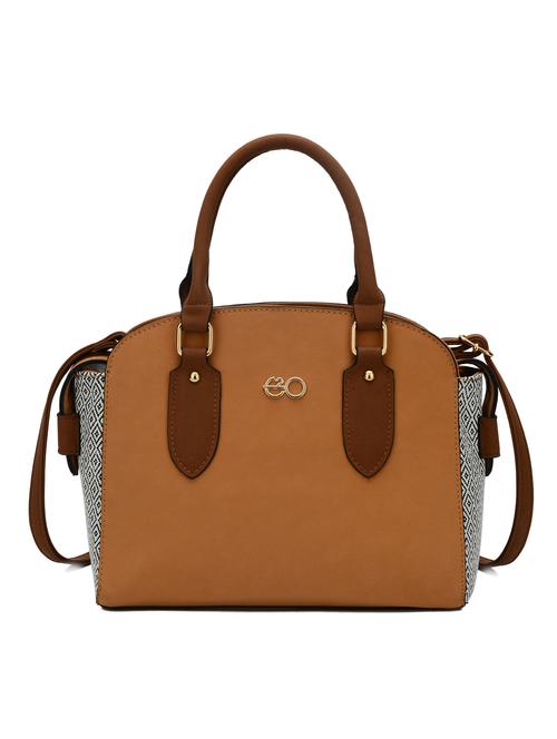 brown leatherette (pu) regular handbag - 16737973 - Standard Image - 1