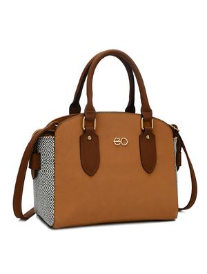 brown leatherette (pu) regular handbag - 16737973 - Standard Image - 4