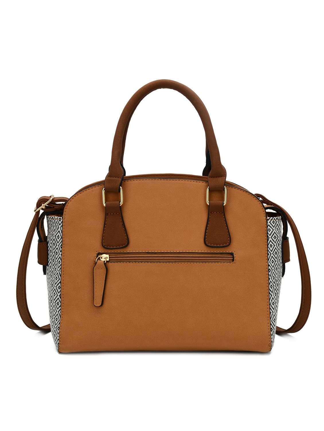 brown leatherette (pu) regular handbag - 16737973 - Zoom Image - 2