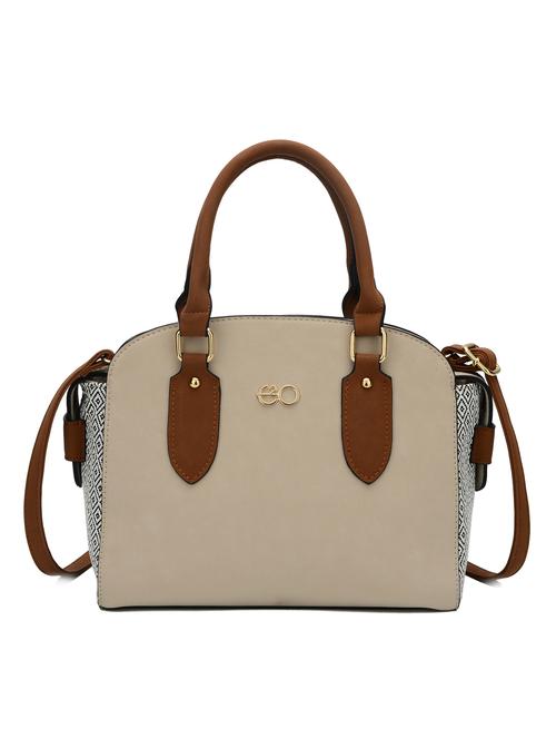 beige leatherette (pu) regular handbag - 16737974 - Standard Image - 1