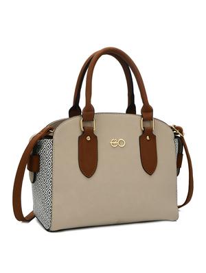 beige leatherette (pu) regular handbag - 16737974 - Standard Image - 4