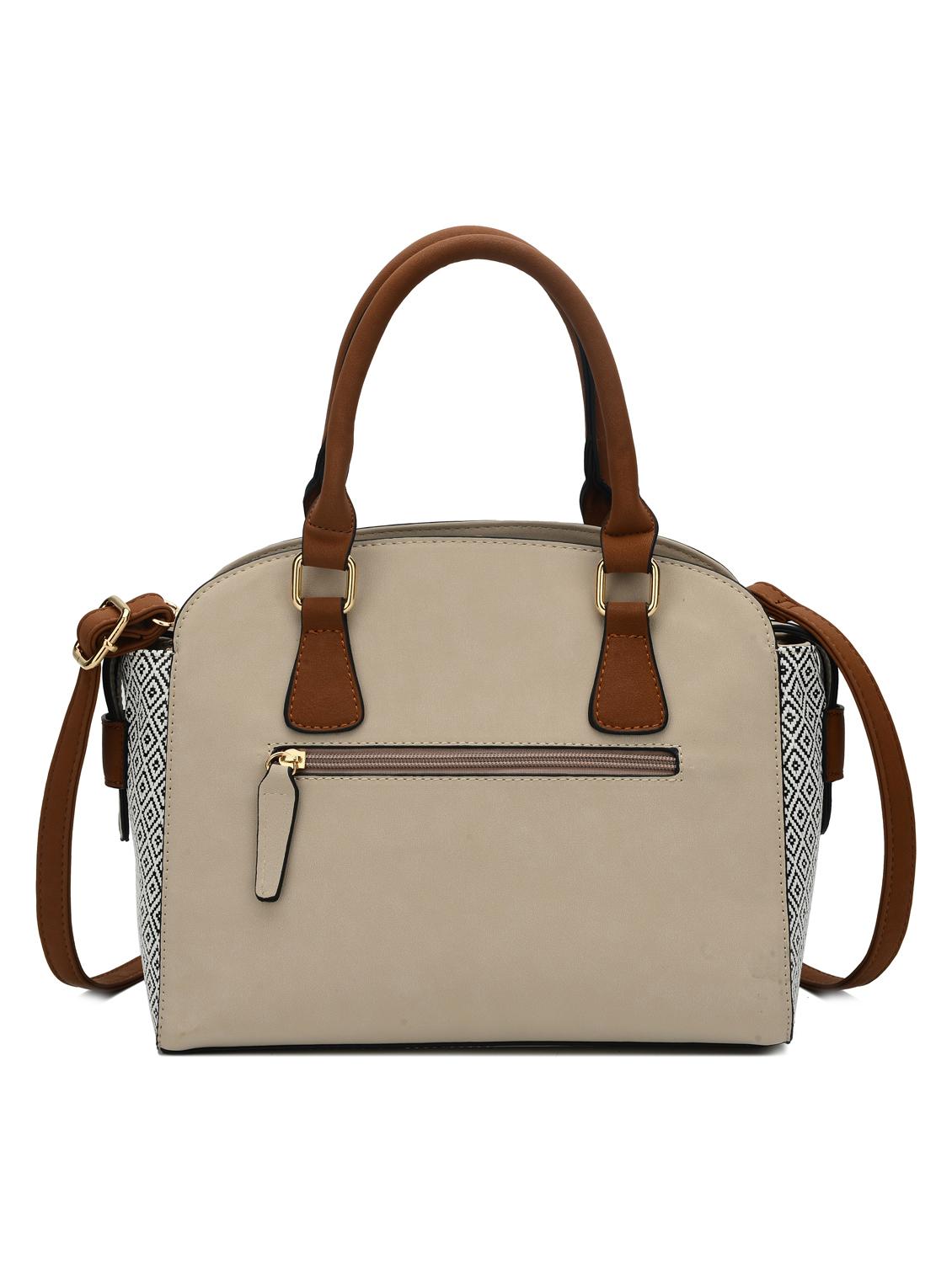 beige leatherette (pu) regular handbag - 16737974 - Zoom Image - 2
