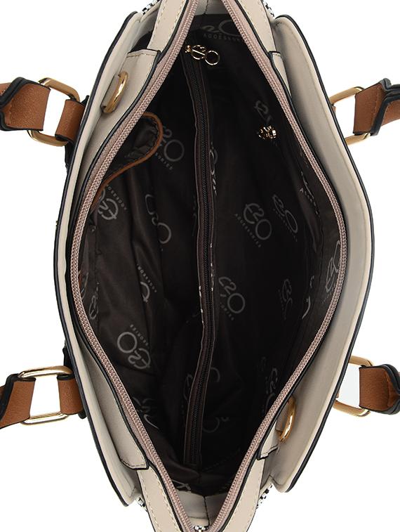 beige leatherette (pu) regular handbag - 16737974 - Zoom Image - 3