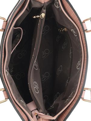 pink leatherette (pu) regular handbag - 16737984 - Standard Image - 3