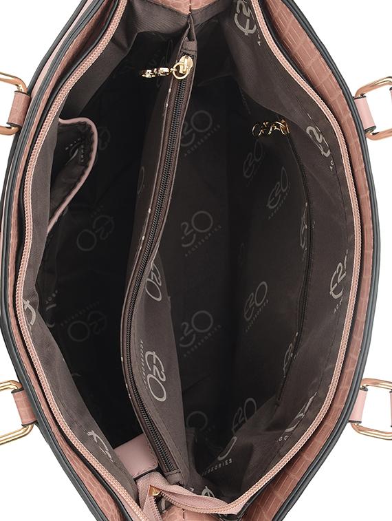 pink leatherette (pu) regular handbag - 16737984 - Zoom Image - 3