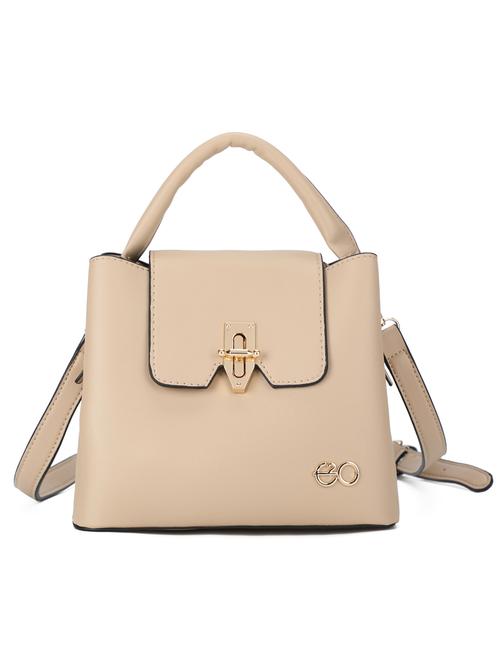 beige leatherette (pu) regular satchel - 16737995 - Standard Image - 1