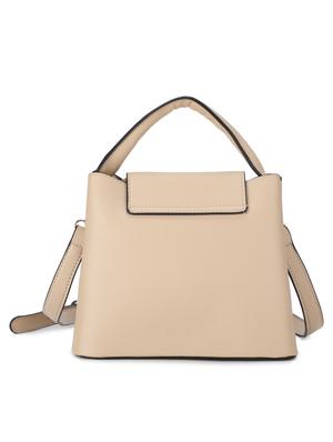 beige leatherette (pu) regular satchel - 16737995 - Standard Image - 2