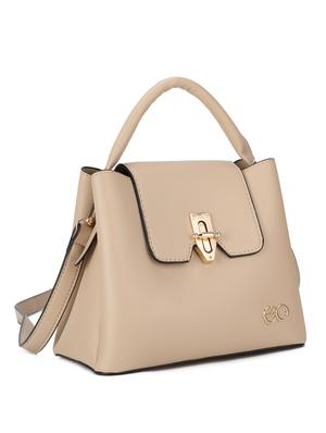 beige leatherette (pu) regular satchel - 16737995 - Standard Image - 4