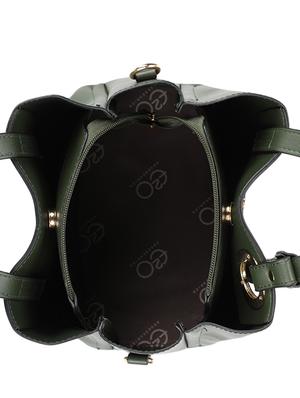 green leatherette (pu) regular handbag - 16737998 - Standard Image - 3